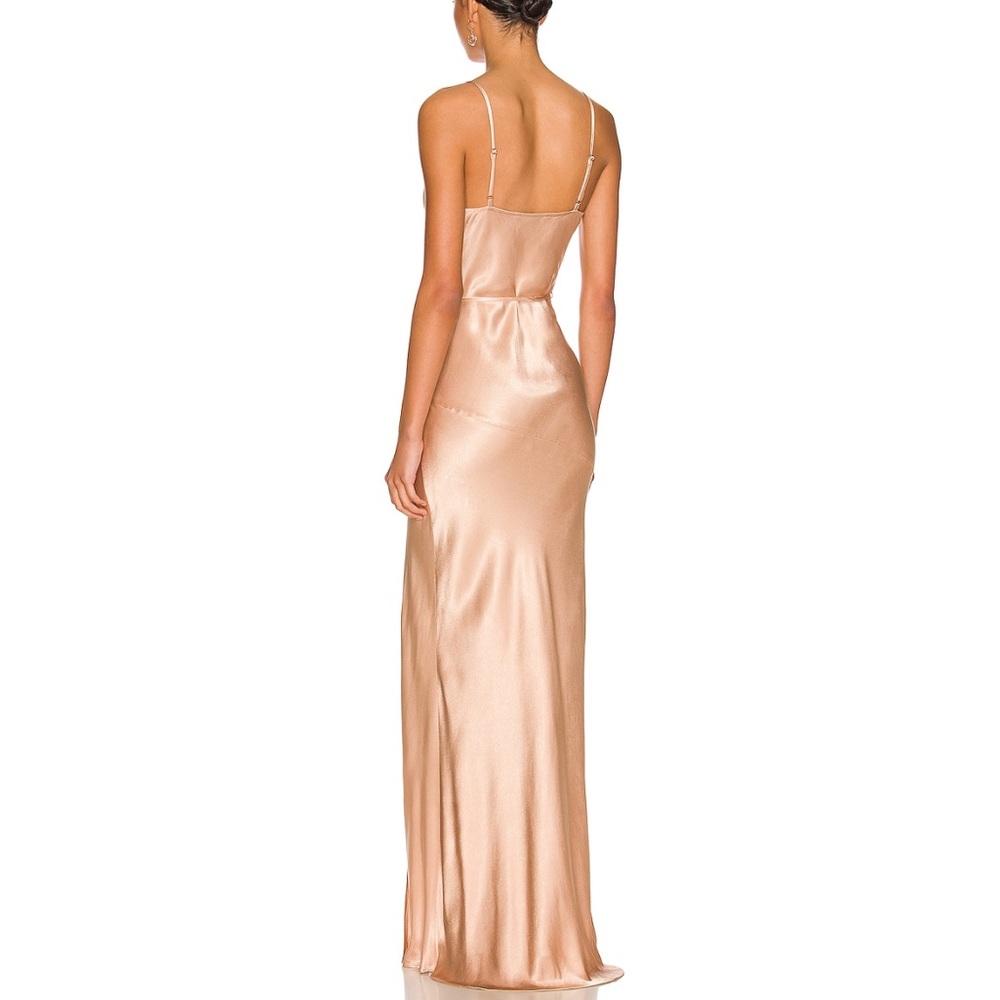REVOLVE Shona Joy Satin Maxi Dress in Soft Peach - Picture 3 of 6